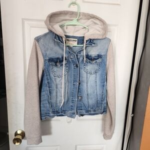 Wallflower Blue Jean Jacket with Gray Sleeves